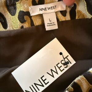 Nine West NWT lined leopard print, pencil skirt size large